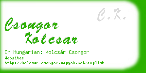 csongor kolcsar business card