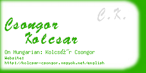 csongor kolcsar business card